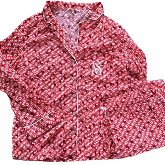 Victoria’s Secret the dreamer flannel pj set size sm deer 🦌 print red & black - Picture 3 of 13